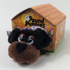 1998 Pound Puppies Plush 10/12 Mary Meyer Doghouse Puppy Dog Collectible Box